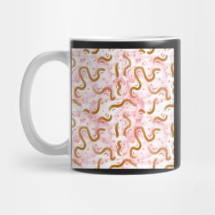 Pink Brown Line Pattern Boho Hipster Mug